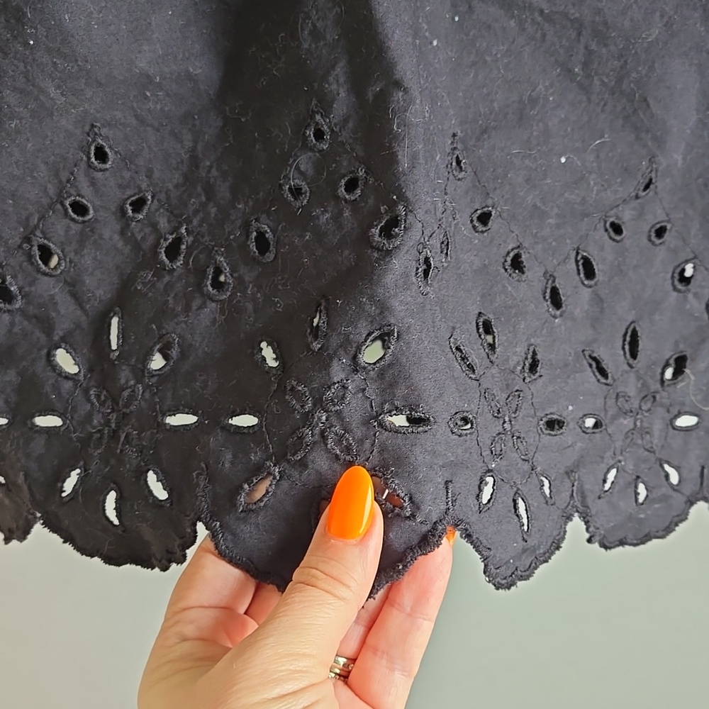 LOFT Black Eyelet-Hem Square Neck Tank - Picture 4 of 4